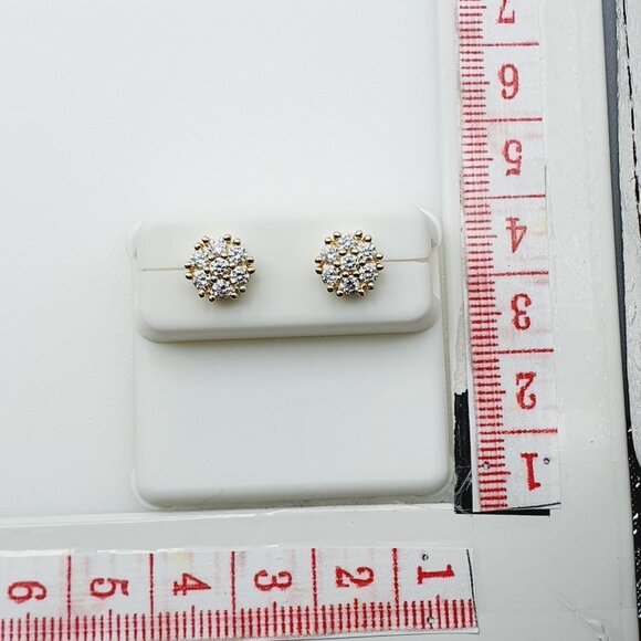 "14K Gold Plated Cubic Zircon Earrings, INUS1BR115 - Picture 7 of 8